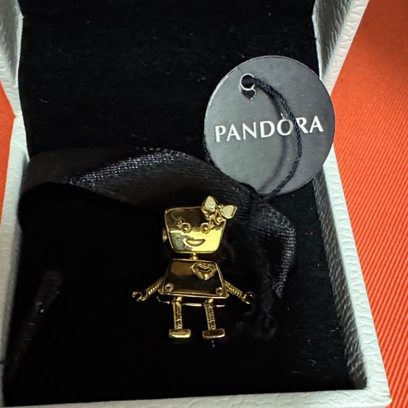 Pandora Gold Plated Bella Bot Charm with Bow Detail - Picture 2 of 6